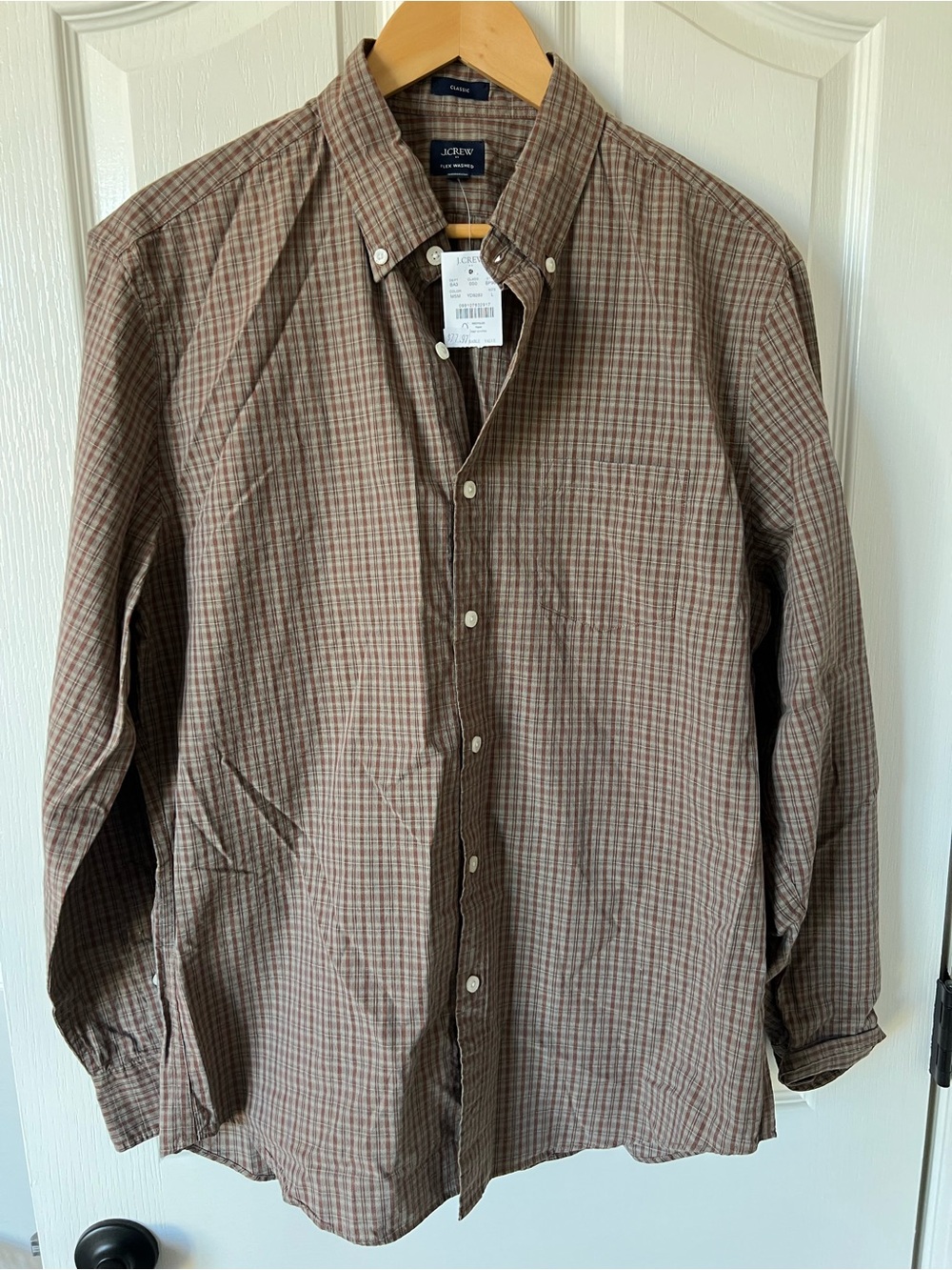 J. Crew Men's Brown Plaid Button-Down Shirt